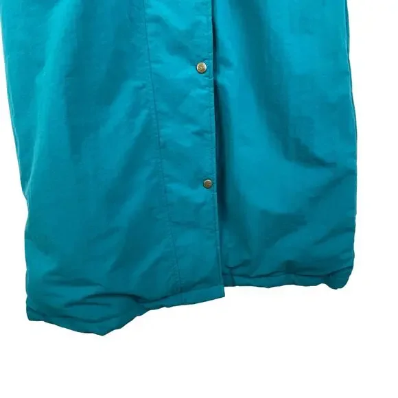 L.L.Bean Green Long Down Zip Up Jacket Coat Removeable Hoodie Vintage Women's XL - Picture 7 of 16